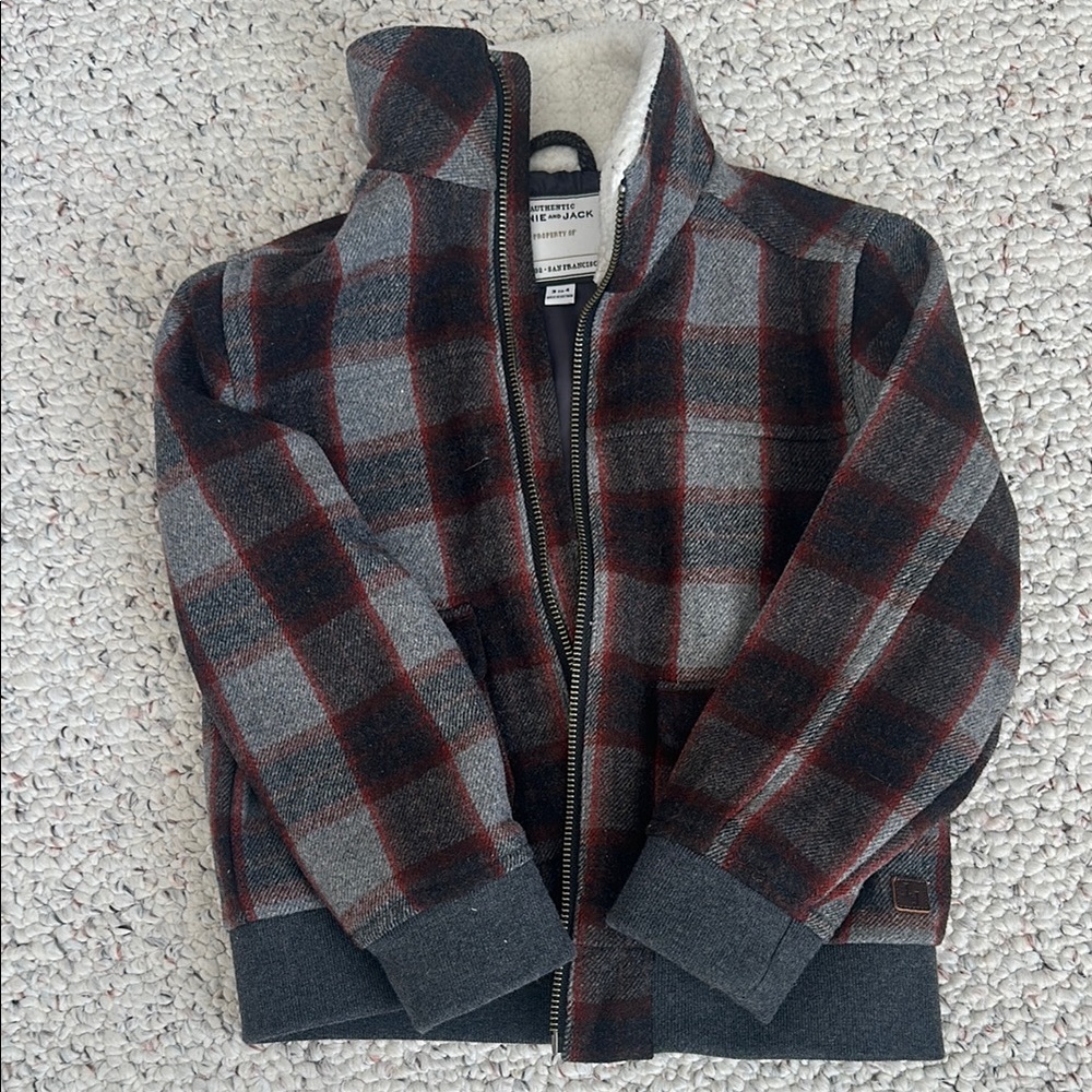 Janie & Jack Plaid Jacket - Gray and Red